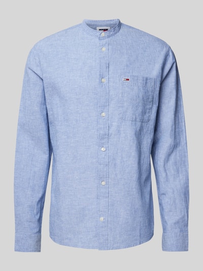 Tommy Jeans Freizeithemd in unifarbenem Design mit Label-Stitching Blau 1