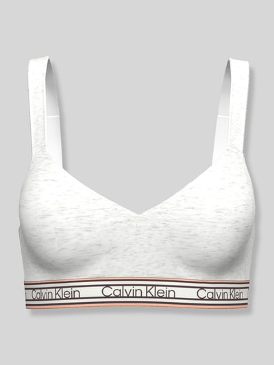 Calvin Klein Underwear Bralette van katoenmix met logo in band Lichtgrijs gemêleerd - 2
