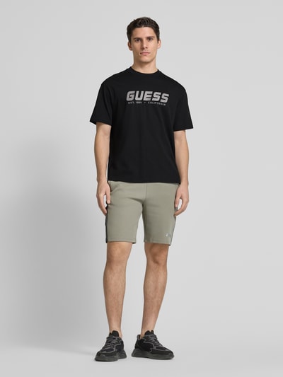 Guess Activewear T-Shirt mit Label-Print Modell 'SURON' BLACK 1