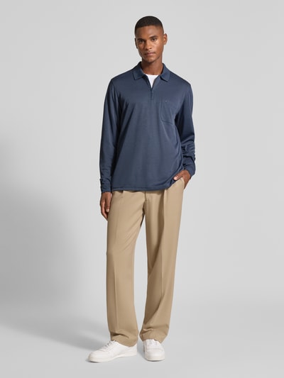 RAGMAN Koszulka polo z kieszenią na piersi Jeansowy niebieski 1