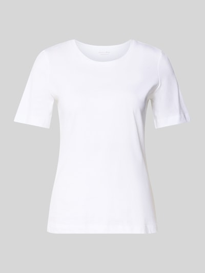 Produktfoto, T-Shirt mit Rundhalsausschnitt von Christian Berg Woman aus reiner Baumwolle in Weiß, Regular Fit, kurze Ärmel, glatte Textur
