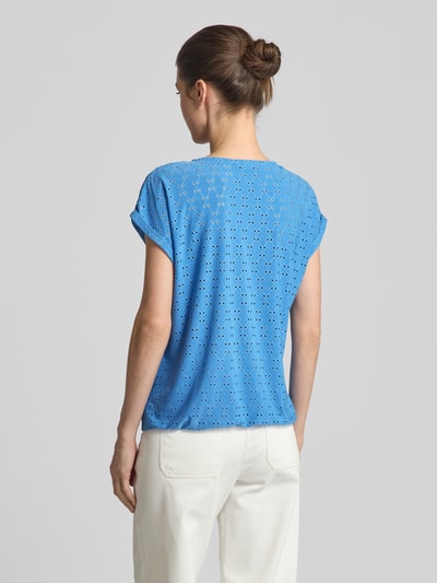 ZABAIONE T-shirt met broderie anglaise Oceaanblauw - 5