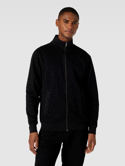 Christian Berg Men Sweatjack met all-over motief Zwart - 4