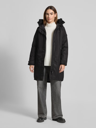 khujo Płaszcz parka z krytym zamkiem błyskawicznym model ‘SEMIE2’ Czarny 1