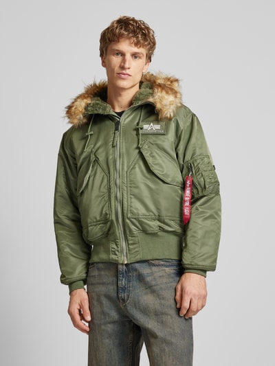 Alpha Industries Bomberjack met labeldetail Olijfgroen - 4