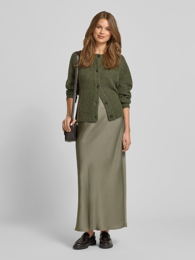 Neo Noir Maxirock aus Satin mit elastischem Bund Modell 'Vicky' Khaki 1