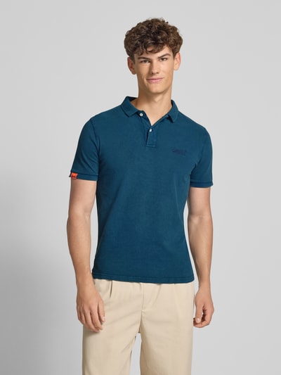 Superdry Koszulka polo o kroju regular fit z wyhaftowanym logo Niebieski 4