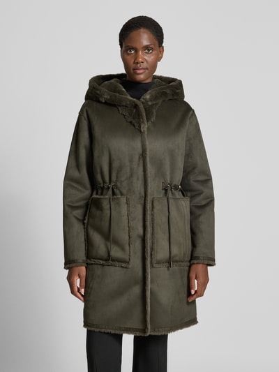 Beaumont Amsterdam Płaszcz ze sztucznego futra z kapturem Oliwkowy 6