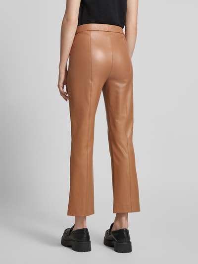 Raffaello Rossi Regular fit broek in leerlook in verkort model, model 'MACY' Cognac - 5