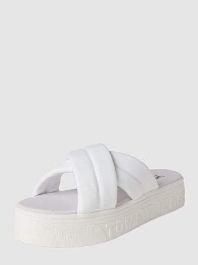 Tommy Jeans Slides mit gekreuzten Riemen Weiss 2