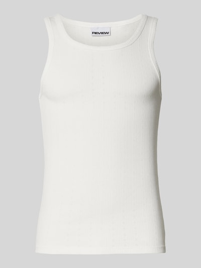 REVIEW Tanktop mit gerippten Abschlüssen Offwhite 2