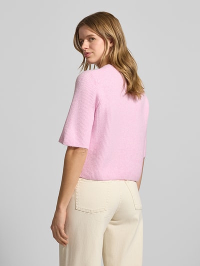 PIECES Regular Fit Strickjacke mit Woll-Anteil Modell 'SILLY' Hellrosa Melange 5
