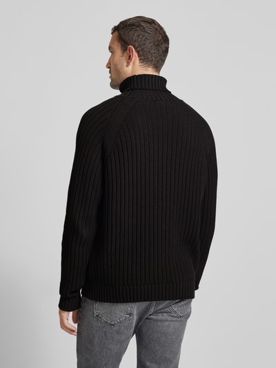 HUGO Rollkragenpullover mit Teilungsnähten Modell 'Sigur' Black 5