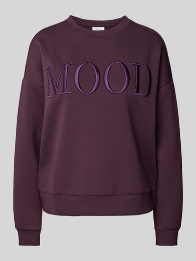 Vila Sweatshirt met ribboorden, model 'REFLECT' Paars - 2