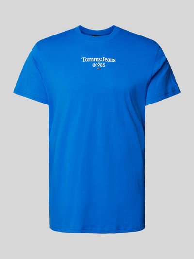 Tommy Jeans T-shirt met labelprint Koningsblauw - 2