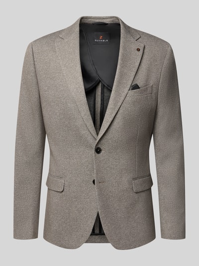 Produktfoto, Slim Fit Sakko mit Baumwoll-Anteil Modell 'Nick' von Zuitable, hellbraune Textur, Reverskragen, 2-Knopfleiste, Pattentaschen