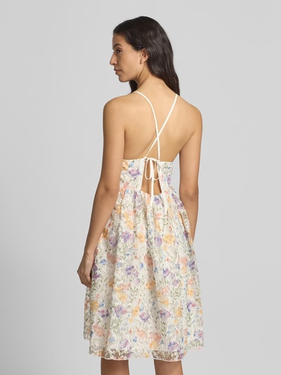 YAS Knielanges Kleid mit V-Ausschnitt Modell 'LEANNA' Ecru 5