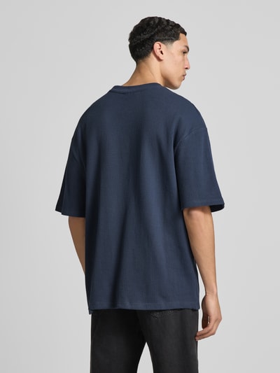 PEGADOR Oversized T-Shirt mit Strukturmuster Dunkelblau 5