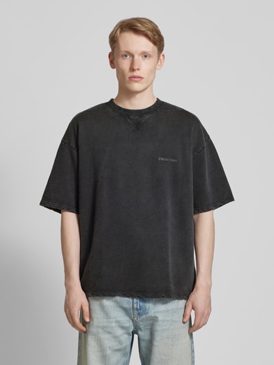 REVIEW T-Shirt mit Label-Print Black 4