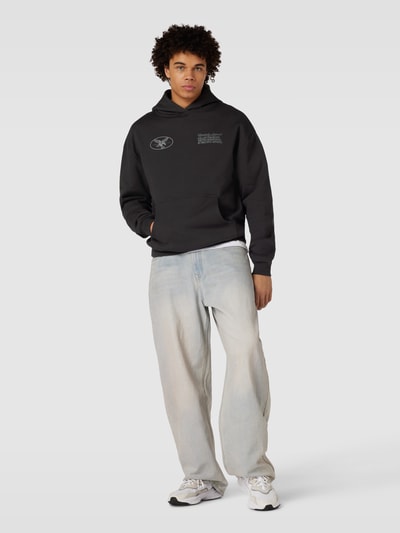 Multiply Apparel Hoodie met kangoeroezak, model 'MULTIPLY EAGLE' Zwart - 1