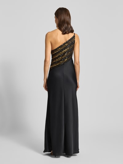 Lauren Ralph Lauren Sukienka wieczorowa o kroju na jedno ramię z perełkami i cekinami Czarny 5