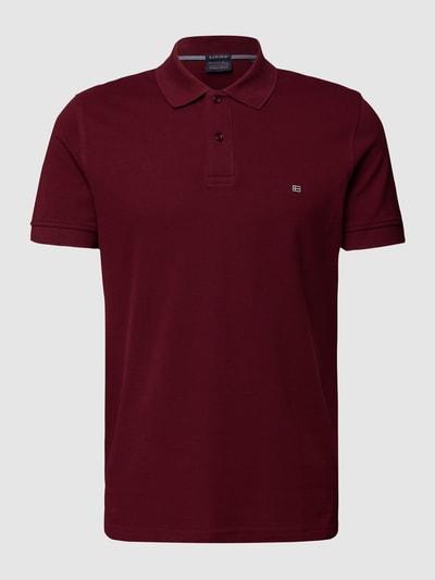 Christian Berg Men Poloshirt mit Label-Stitching Bordeaux Rot 2