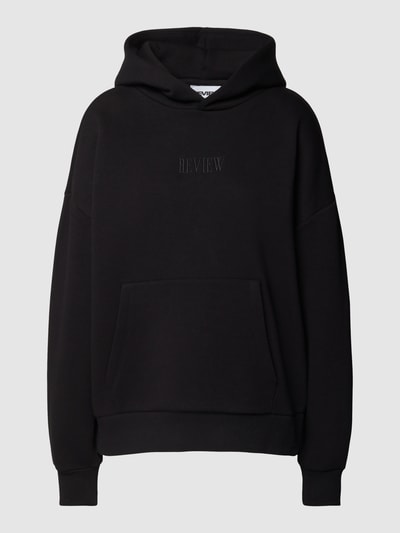 Review Hoodie mit Label-Stitching Black 2