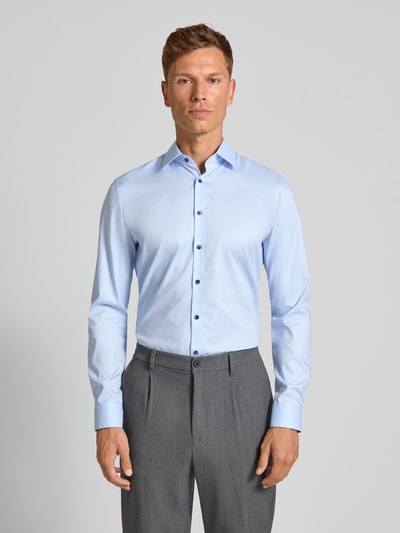 OLYMP No. Six Super slim fit zakelijk overhemd met kentkraag Bleu - 4
