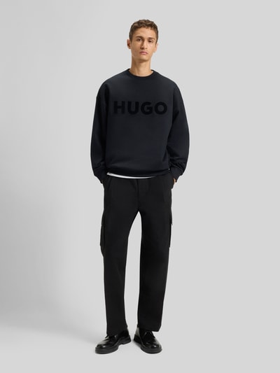 HUGO Bluza o kroju regular fit z czystej bawełny model 'Dinex' Czarny 1