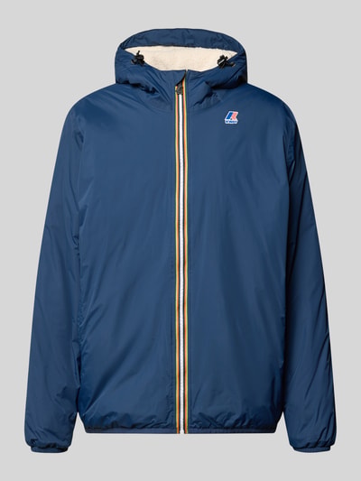 Produktfoto, blaue Jacke mit Kapuze Modell 'LE VRAI 4.0' von K-WAY, Reißverschluss, Label-Detail, Regular Fit, glatte Oberfläche