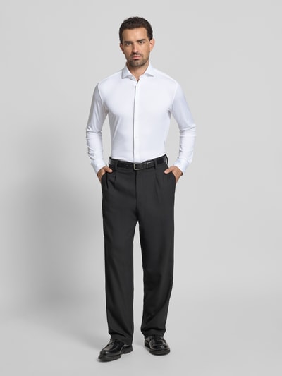 BOSS Slim Fit Businesshemd mit Haifischkragen Modell 'HANK' Weiss 1