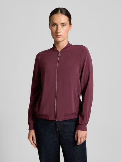 VERO MODA Bluzon o kroju regular fit z zamkiem błyskawicznym model ‘COCO’ Bordowy 4