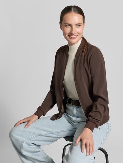 VERO MODA Regular fit blouson met ritssluitingdetail Chocoladebruin - 3