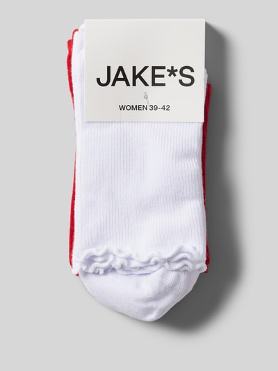 Jake*s Casual Socken mit Muschelsaum im 2er-Pack Weiss 3