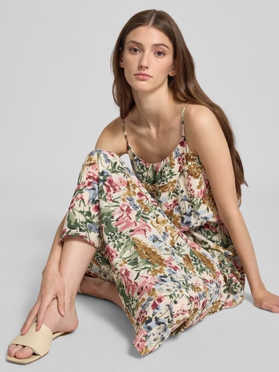 Only Getailleerde maxi-jurk met all-over motief, model 'WINNER' Ecru - 3