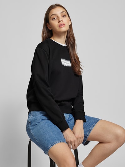 Calvin Klein Jeans Sweatshirt met labelprint Zwart - 3