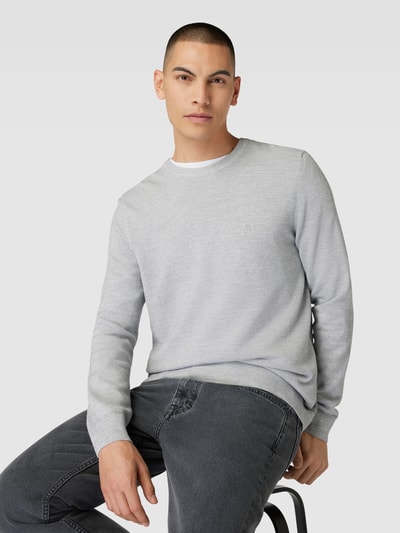 Marc O'Polo Gebreide pullover met labelstitching Lichtgrijs - 3