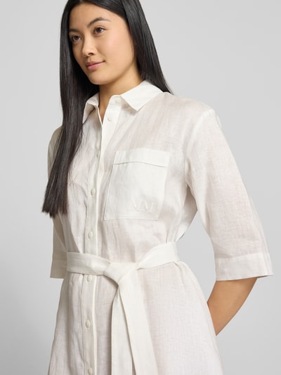 MM Leinenkleid mit Brusttasche Modell 'SALUTE' Offwhite 3