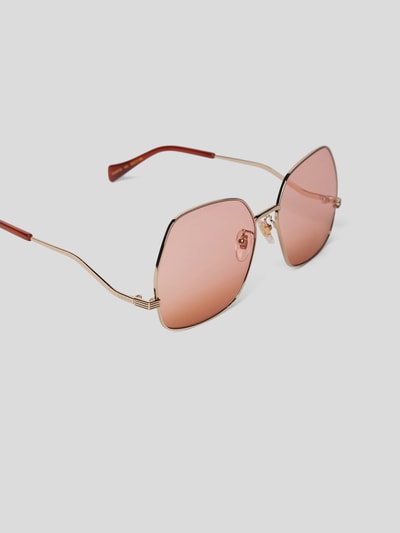 Gucci Unisex Sonnenbrille mit Label-Details Gold 3