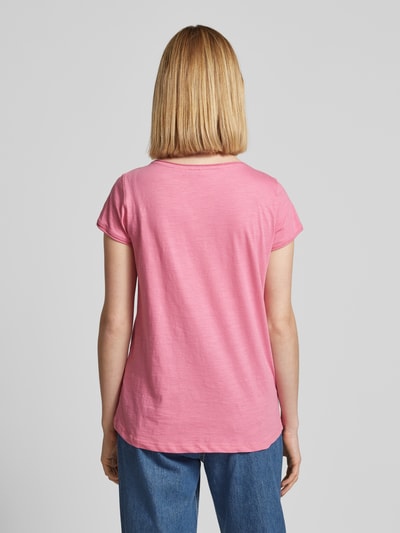 Tom Tailor Regular Fit T-Shirt aus reiner Baumwolle Pink 5