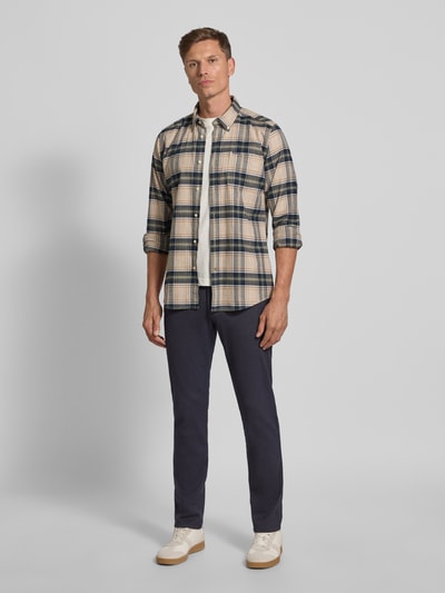 bugatti Regular fit broek met viscose, model 'Cordoba' Marineblauw - 1