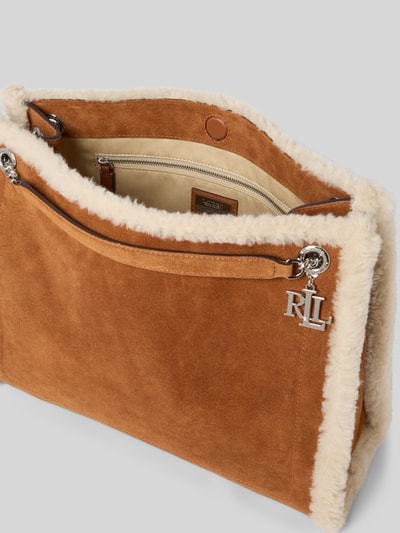 Lauren Ralph Lauren Torebka z futerkiem i aplikacją z logo Koniakowy 5