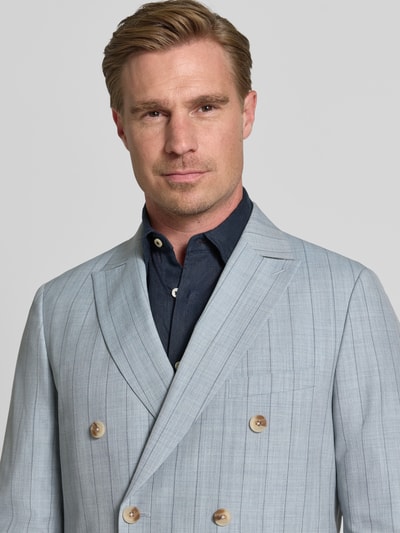 Matinique Slim Fit Sakko aus Wolle mit Doppelreihe Hellblau 3