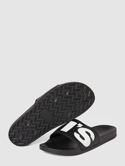 Levi’s® Acc. Slippers met labelprint, model 'JUNE' Zwart - 5