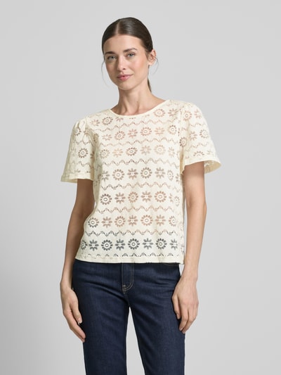 ICHI Blusenshirt mit Rundhalsausschnitt Modell 'LYRINA' Offwhite 4