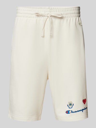 CHAMPION Regular fit sweatshorts met motiefprint Beige - 2