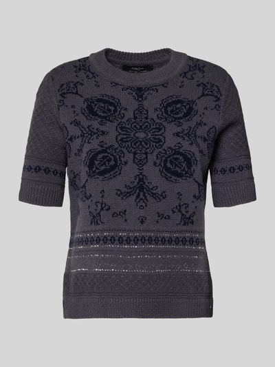 Marc Cain Gebreid shirt van scheerwolmix met kasjmier Taupe - 2