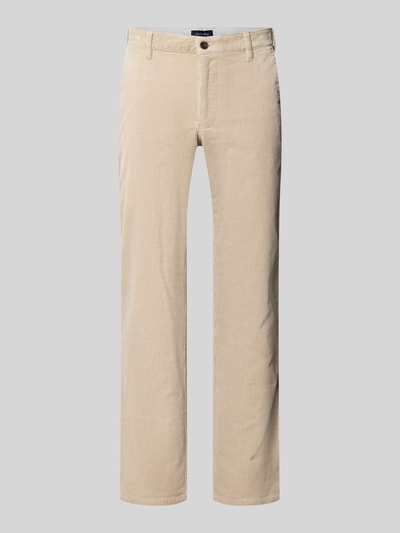 Produktfoto, Straight Fit Stoffhose aus Baumwoll-Mix von Christian Berg Men, mieszanka bawełny, Imitacja sztruksu, wpuszczane kieszenie, kieszenie z tyłu, zapięcie na guzik i zamek błyskawiczny, Szerokość w rozmiarze 50: 40 cm, Długość wewnętrzna nogawki w rozmiarze 50: 81 cm