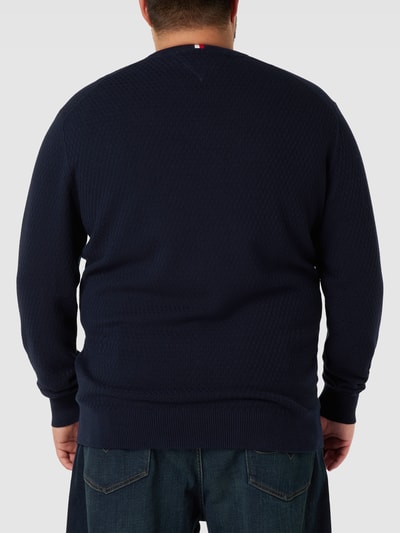 Tommy Hilfiger Big & Tall PLUS SIZE Strickpullover mit Strukturmuster Dunkelblau 5