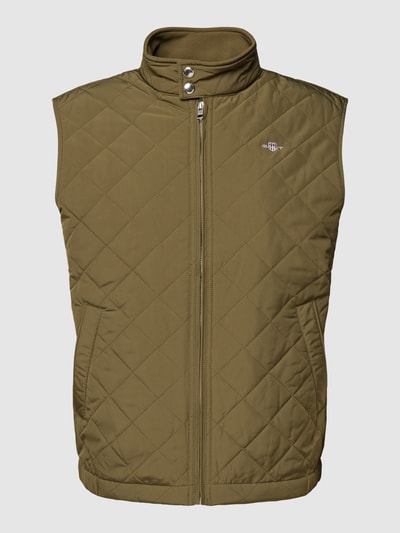 Gant Bodywarmer met strookzakken, model 'WINDCHEATER' Olijfgroen - 2